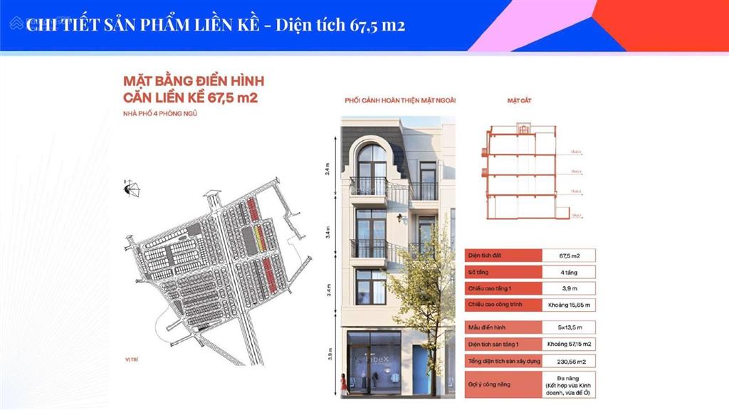 Bán shophouse 67,5m2 giá 5,162 tỷ, miễn gốc lãi 24 tháng