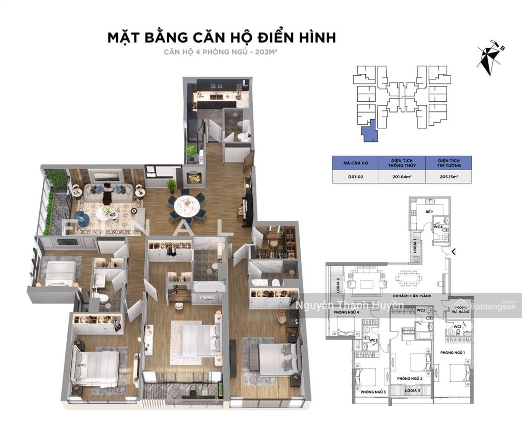 Chính chủ bán lại căn hộ vip góc 201m2 dự án brg diamond residence lê văn lương full đồ cao cấp