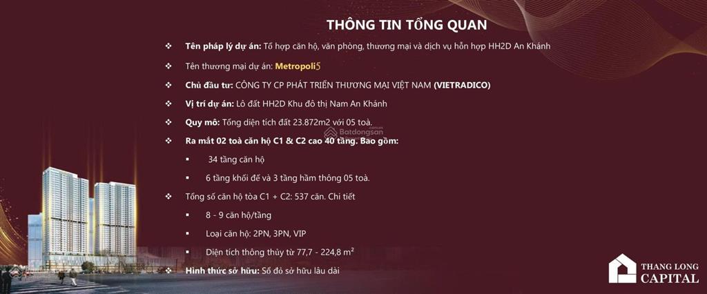 Siêu vip! chung cư cao cấp metropoli5  nam an khánh  phiên bản nâng cấp toàn diện chỉ hơn 6 tỷ!