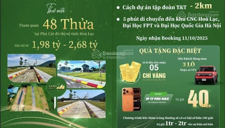2tỷ3/100m2 full thổ cư, mt 6m tại cnc hoà lạc,gần chợ,ql21,trung tâm phú cátquốc oai,gần da 159ha