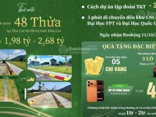 Hơn 2 tỷ/100m2 full thổ cư sổ đỏ, mặt tiền 68m tại cnc hoà lạc, gần chợ, ql21, trung tâm phú cát