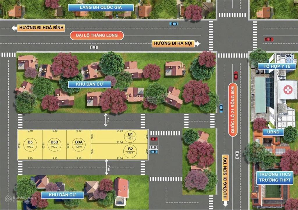 2tỷ3/100m2 full thổ cư, mt 6m tại cnc hoà lạc,gần chợ,ql21,trung tâm phú cátquốc oai,gần da 159ha