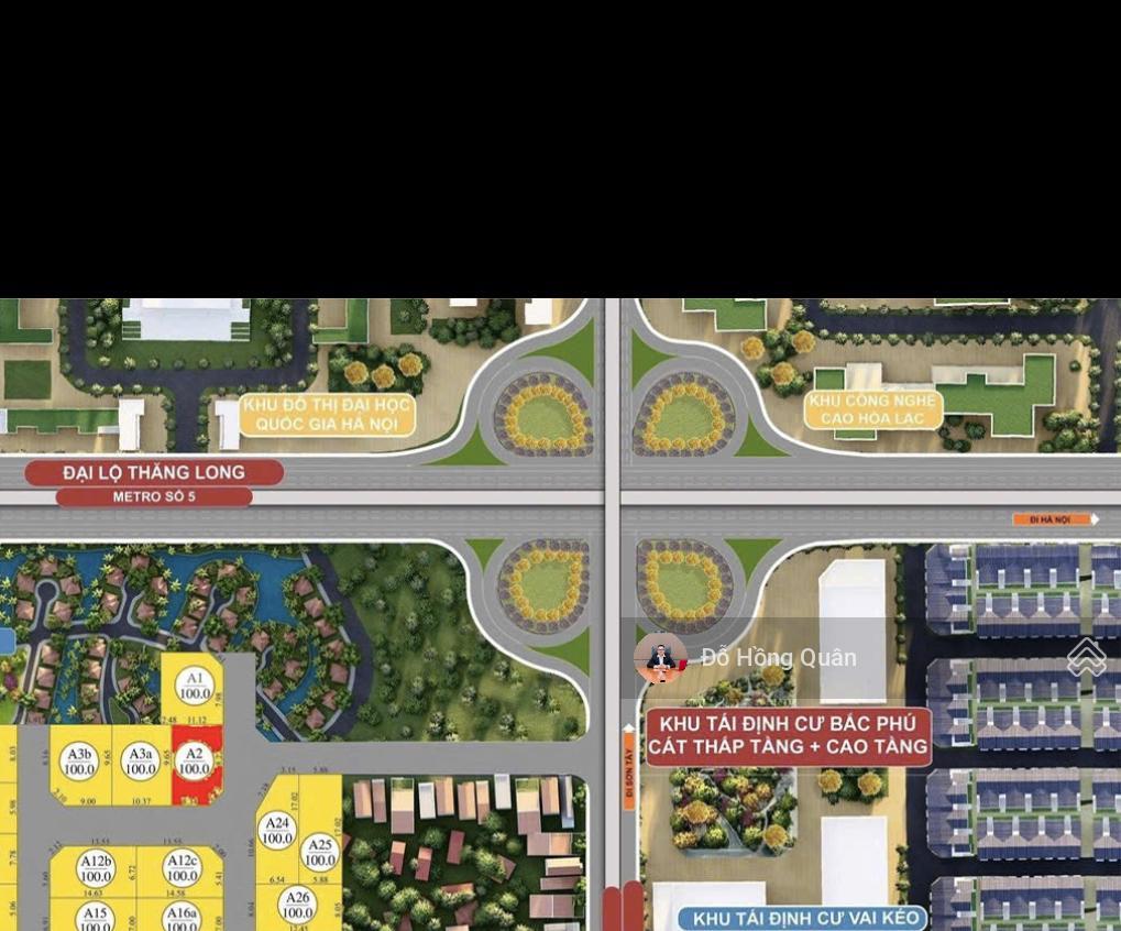 Siêu phẩm 28 lô cầu vai réophú cátlõi cnc hoà lạc cách metro city 2 phút lái xe giá 4 tỷ bao sổ