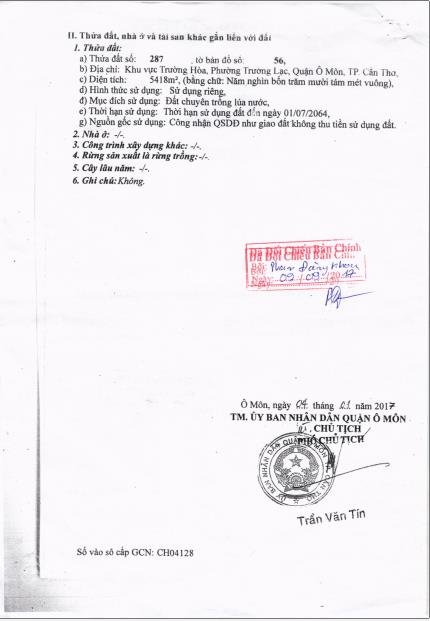 Bán đất tại trường lạc, ô môn, cần thơ, 560 triệu, 5418m2, đẹp, nhiều tiện ích
