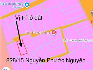 Chính chủ cần bán lô đất kiệt nguyễn phước nguyên giá rẻ chỉ hơn 2 tỷ