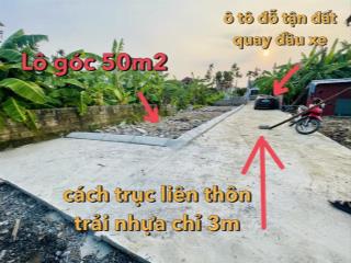 Chỉ 1.2xx tỷ sở hữu ngay lô góc siêu đẹp 50m2 vuông vắn. cách trục liên thôn trải nhựa chỉ vài bước