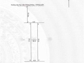 92m2 full thổ cư, giáp thảo viên, đường vào học viện phòng không không quân, giá chưa đến 3 tỷ
