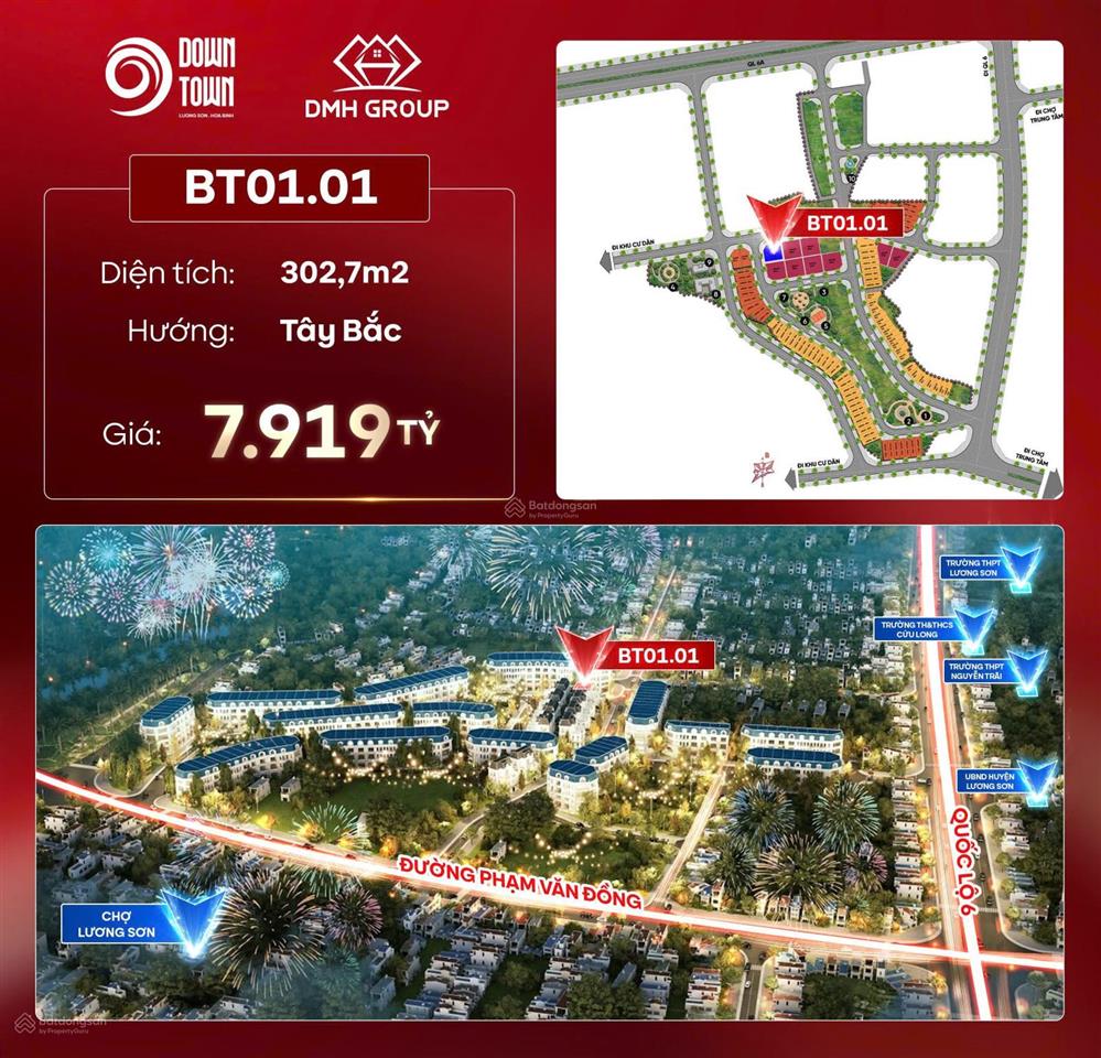Chính chủ bán lô biệt thự góc 9downtown lương sơn sẵn sổ sang tên chỉ 26tr/m2 tặng thêm 1 chỉ vàng