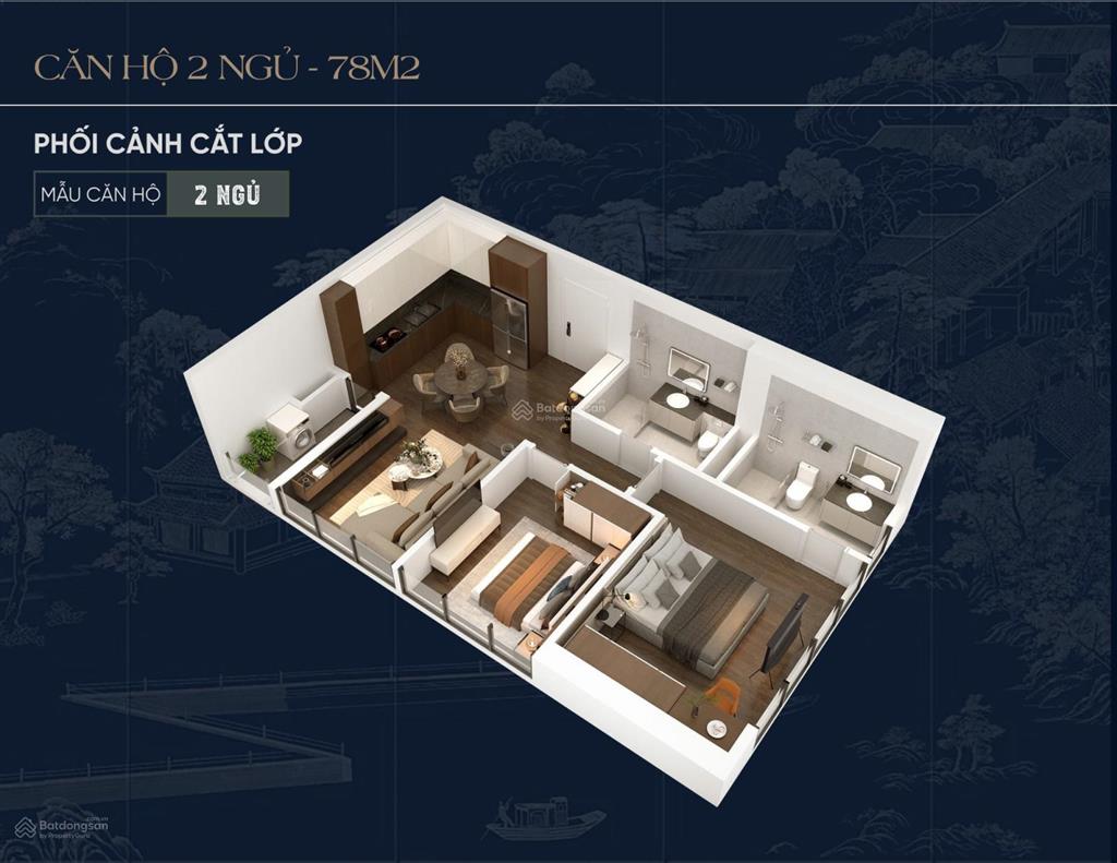 Chỉ gần 4 tỷ căn 2pn 71,5m2 view pháo hoa vin 2 mặt đường vành đai 3,5 và cao tốc hn  hp  qn