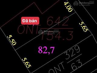 Bán 82.7m ,mặt tiền = mặt hậu 5.65, cạnh hồng hạc tại thuận thành bắc ninh