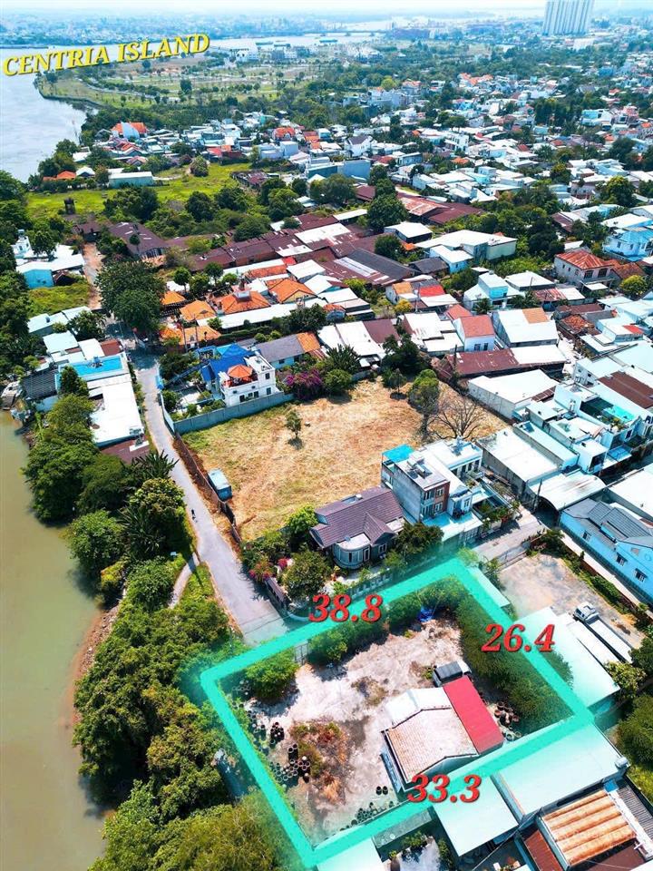 Đất phường tân vạn diện tích 900m2, 200m thổ cư 2 mặt tiền đường nhựa siêu đẹp vuông vức, view sông