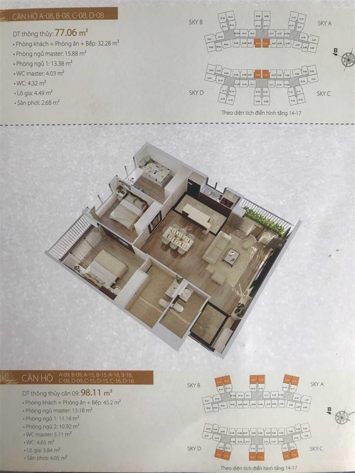 Trưởng phòng kinh doanh bán gấp quỹ căn chuyển nhượng 423 minh khai 2pn,  xem nhà 0913 484 ***