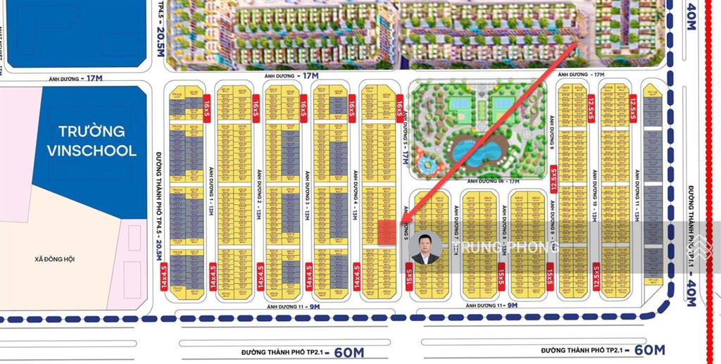 Bán lk 80m2 đường thông 17m ra công viên, gần trường học, tttm, giá 27 tỷ tốt nhất dự án
