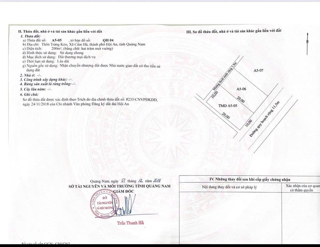 Lô đất đẹp duy nhất khu trảng kèo, hướng đông nam 200m2 cần bán