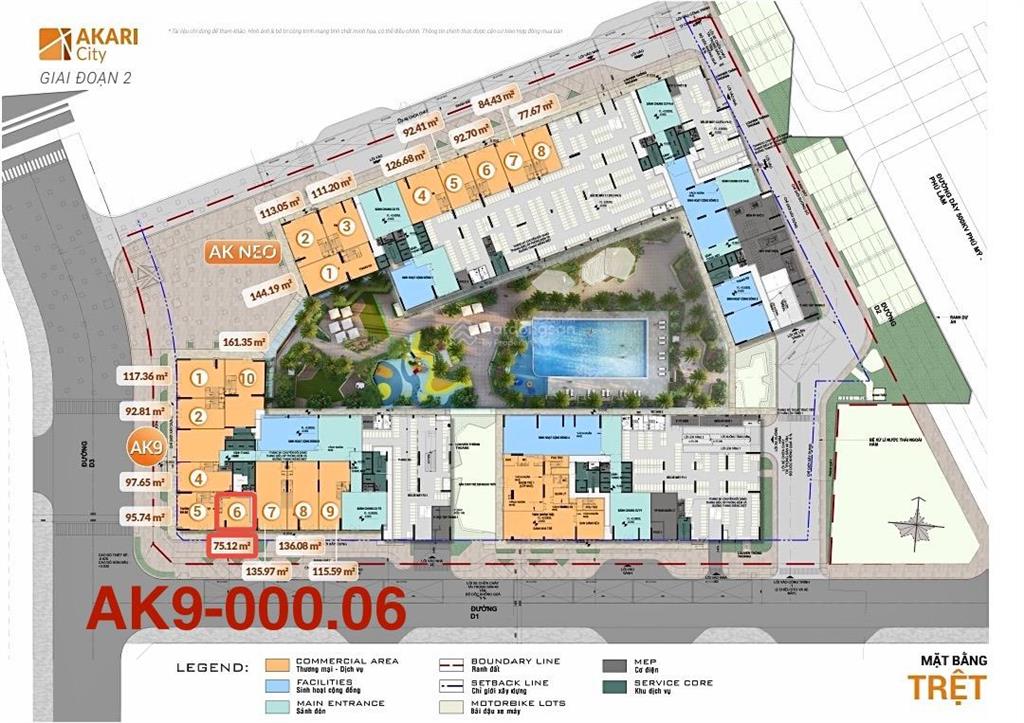 Bán shophouse tại akari city nam long, 14,05 tỷ, 185,55 m2