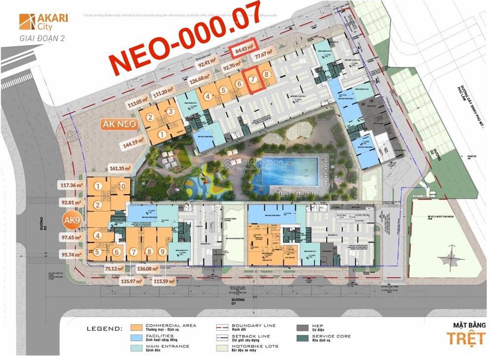 Bán shophouse tại akari city nam long, 12,854 tỷ, 178,82 m2, view đẹp