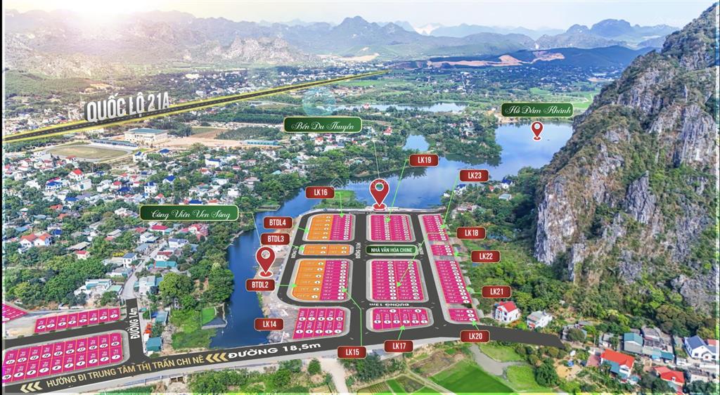 Bán suất ngoại giao dự án đất nền đẹp nhất thị trấn chi nê, sổ đỏ sang tên luôn giá chỉ từ 600tr