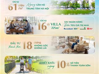 Miễn lãi miễn gốc 18 tháng gía chỉ từ 61tr/m2 nằm trên tuyến hà nội gia bình