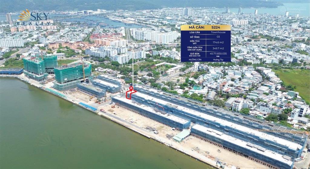 Căn góc townhouse 3 tầng view sông hàn  s224 phân khu sonata  sun symphony đà nẵng