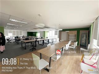 Bql tòa mercury building hoàng hoa thám cho thuê văn phòng sẵn nội thất 100m ~ 300m2 giá 250k/m2/th