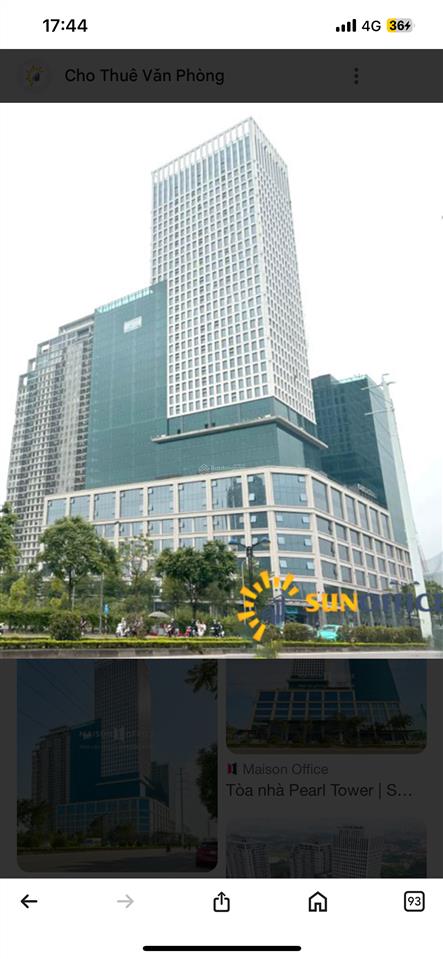Bql cho thuê văn phòng pearl tower phố châu văn liêm. dt 300m2  giá thuê 350k/m2/th