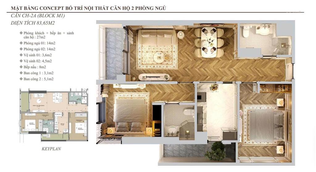 Căn 2pn sở hữu 2 tầm view biển và thành phốpháo hoa đà nẵng, chiết khấu 12%, vay 70%, ls 0% 24t