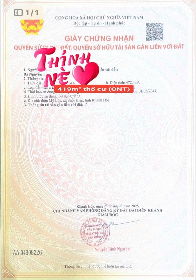 Bán đất Bình Lộc thôn Mỹ Lộc ngay trung tâm xã gần Hương Lộ 39