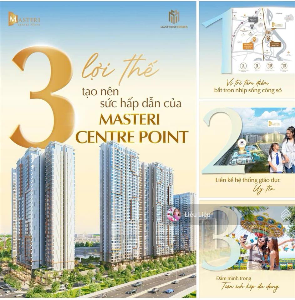 Gia đình trẻ & vợ chồng trẻ ch 2pn 73m² masteri centre point, tầng trung, view hồ bơi, ht vay 80%