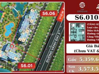 Căn hộ 2pn+1 origami giá gốc ck sốc 12,5 lượng vàng còn chỉ 3,573 tỷ phù hợp mua ở lẫn đầu tư