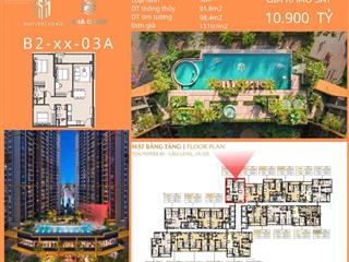 Bán căn 3pn masteri park place suất nội bộ hiếm  view hồ bơi tràn viền, vị trí kim cương giữa tgc