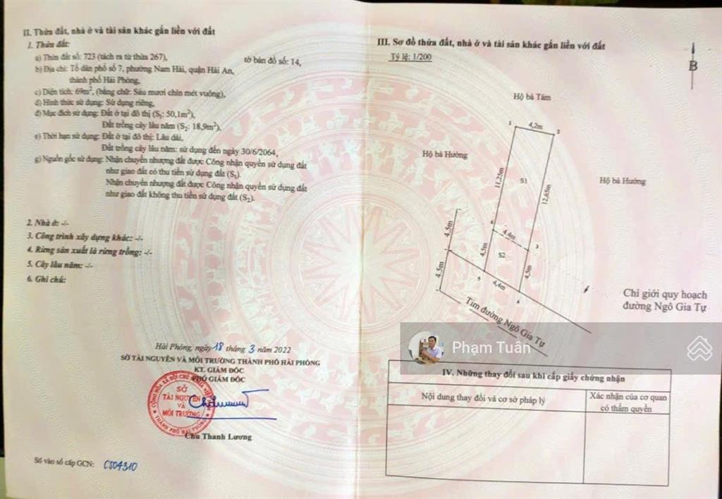 Spcc, 4.45 tỷ cho lô đất mặt đường ngô gia tự (c140). 0917 696 ***