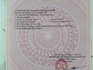 Chào đón kcn sân bay tiên lãng, đón cảng nam đồ sơn,mk chính chủ bán lô đất liên thôn tại tiên lãng