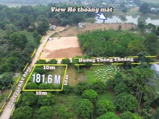 Lô góc 2 mặt tiền view hồ giá chỉ 900 triệu có 181m2 tại thanh cao. lương sơn. hoà bình