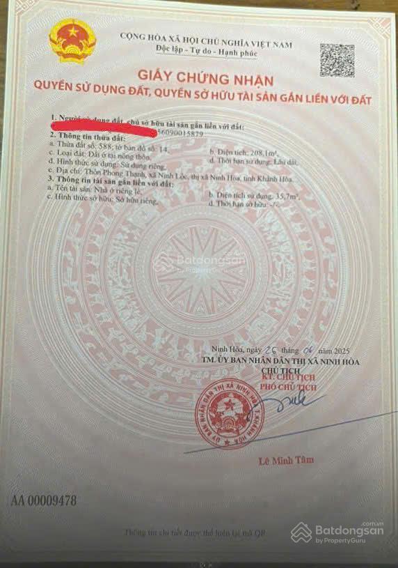 Cần bán trả nợ căn nhà nát cấp 4 tại thôn phong thạnh, nam ninh hòa