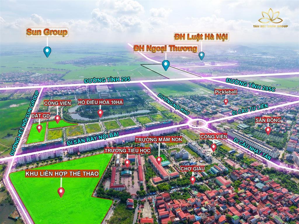 Bán lô đất nền dự án  cạnh sun group bn sắp khởi công  đại học luật  giá 50 triệu/m2