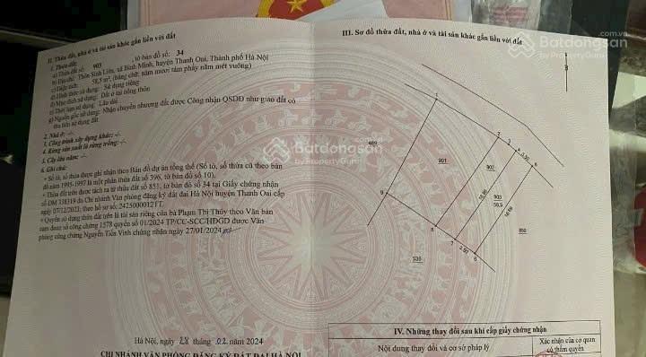 Bán đất trục chính tại xã bình minh thanh oai đường 2 ô tô tránh nhau giá nhỉnh 5 tỷ kinh doanh