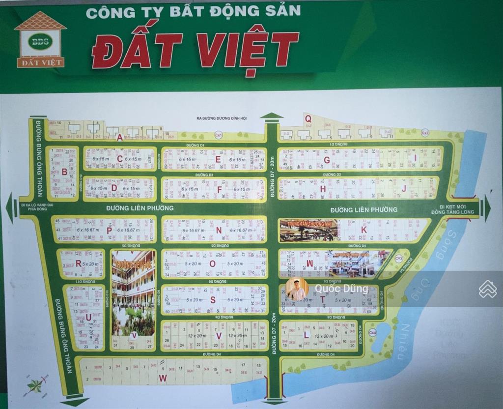 Bán gấp lô biệt thự d/a sở văn hoá tt q9  lô v  dt 12x20m(240m2), hướng tây bắc giá 56tr/m2