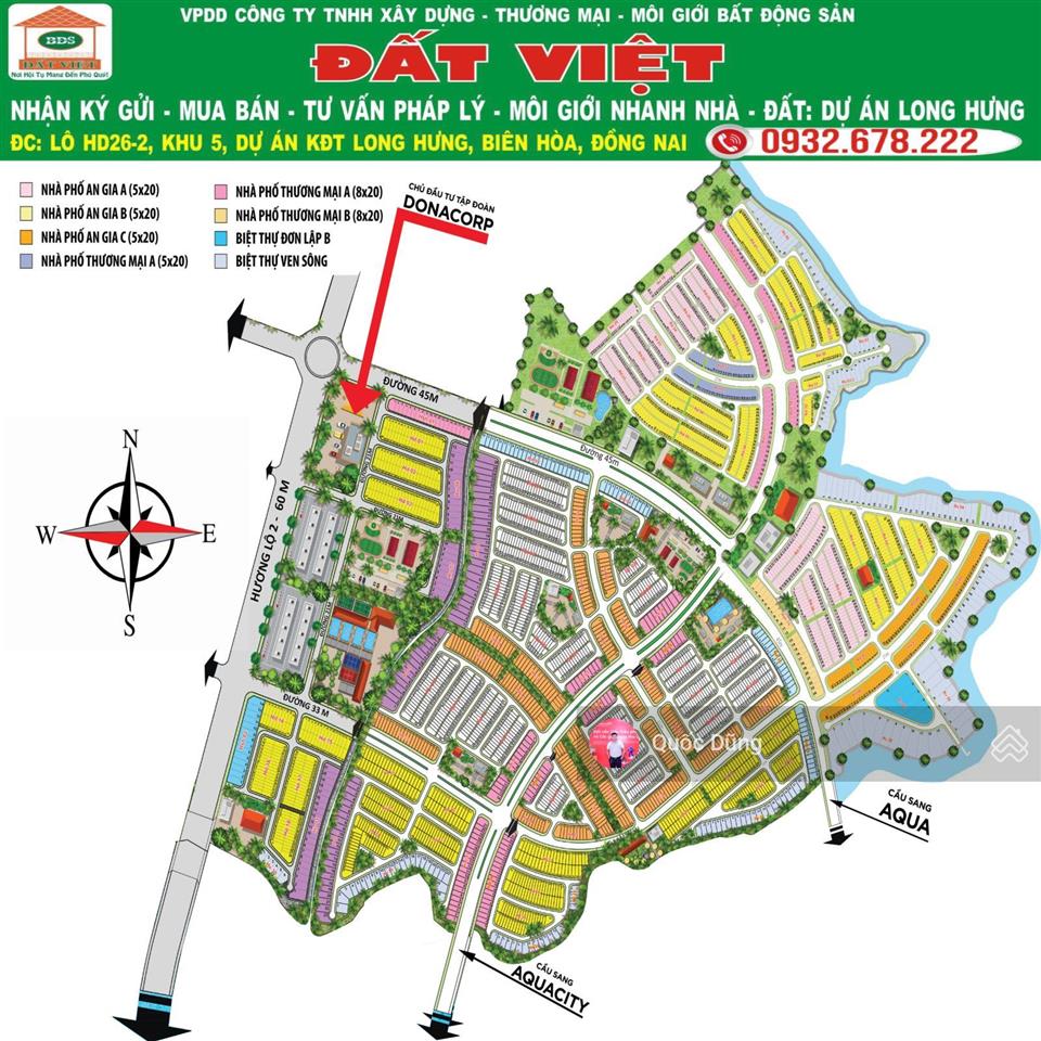 Độc quyền bán nhanh 2 lô đất đường 21m khu 5 và khu 1 kđt long hưng tp biên hoà lô hd4204 4.2tỷ