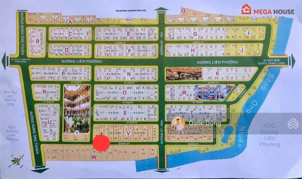 Siêu ngộp bán nhanh 2 nền đất d/a sở văn hoá  dt đẹp 6x16,67m(100m2) hướng đông nam trục thông d5