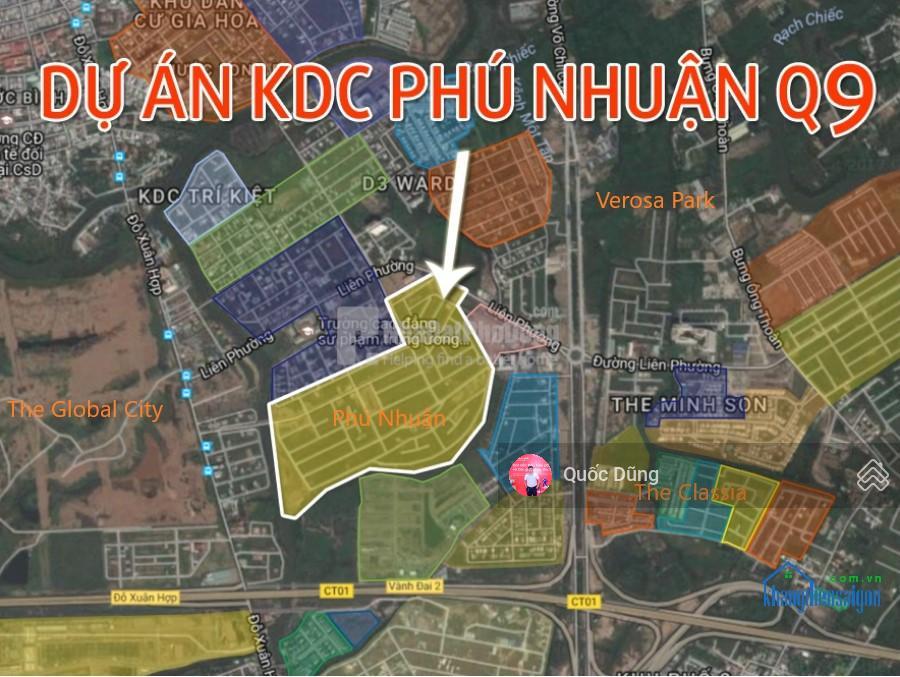 Đơn giá 75tr/m2 nền đất sạch đẹp 294m2 giá tốt nhất đang có tại kdc phú nhuận đối diện global city