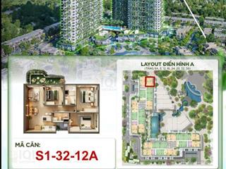 Siêu phẩm hoa hậu quảng trường ôm cả bầu trời tinh hoa toà s1 tầng 32.12a  3 phòng ngủ 2 sân vườn