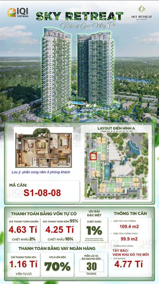 3 phòng ngủ vườn mây s10808 mã căn siêu đẹp giá rẻ ngang 2pn sân vườn ( giá gốc không chênh )