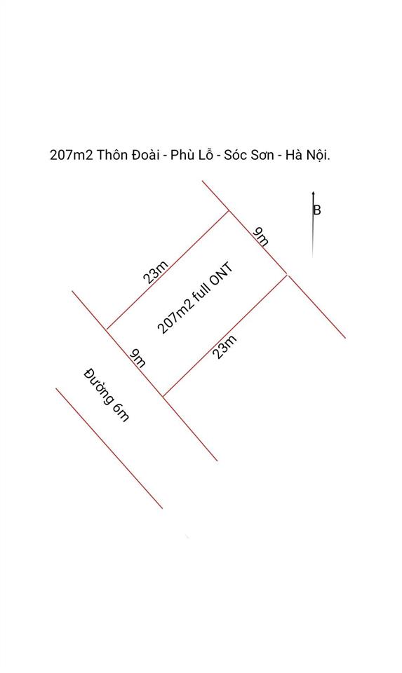 Giảm sốc bán 207m2 mt 9m tây đoài, phù lỗ, sóc sơn gần sân bay nội bài từ 12 tỷ xuống còn 11tỷ
