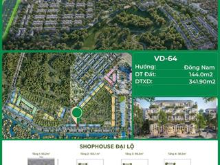 Căn shophouse mặt đường vịnh đảo rộng 24,5m dự án ecopark vinh