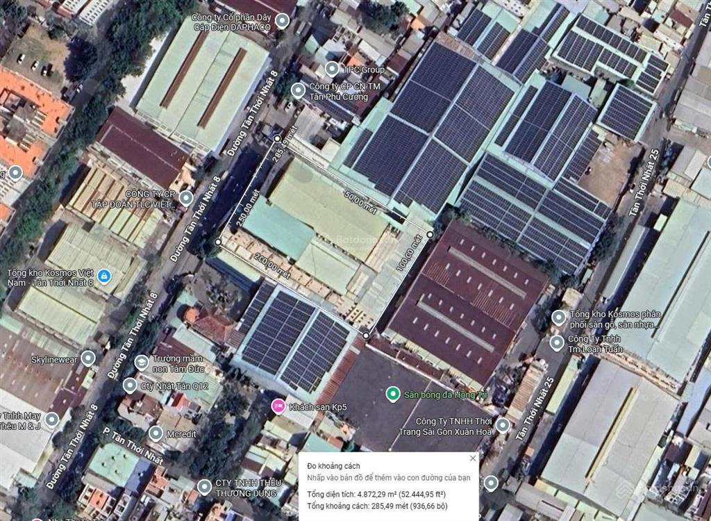 220 tỷ  70 tân thới nhất 8  56x85m, 4748m2  6 tầng/23.000m2 sàn  cho thuê 1.1 tỷ/tháng