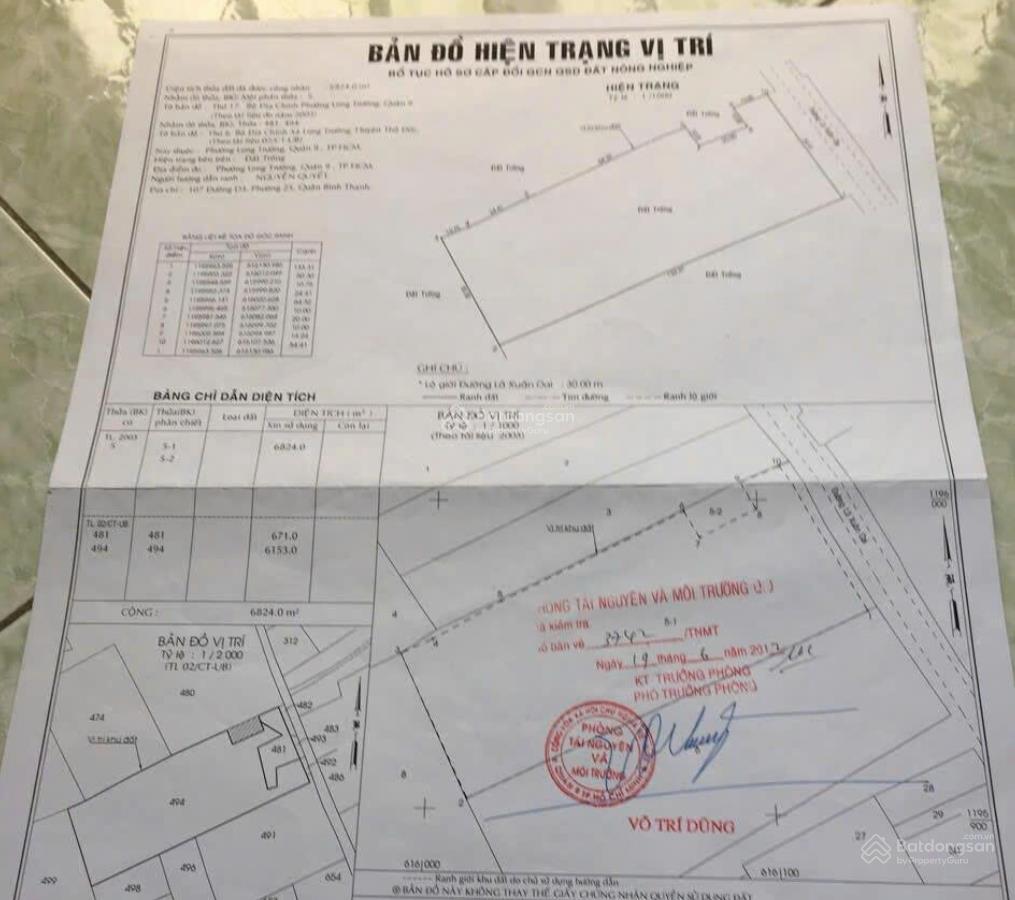 210 tỷ / góc 2 mặt tiền  lã xuân oai  q.9  43x136m / cn 7.024m2  đất trống (tiện làm dự án)