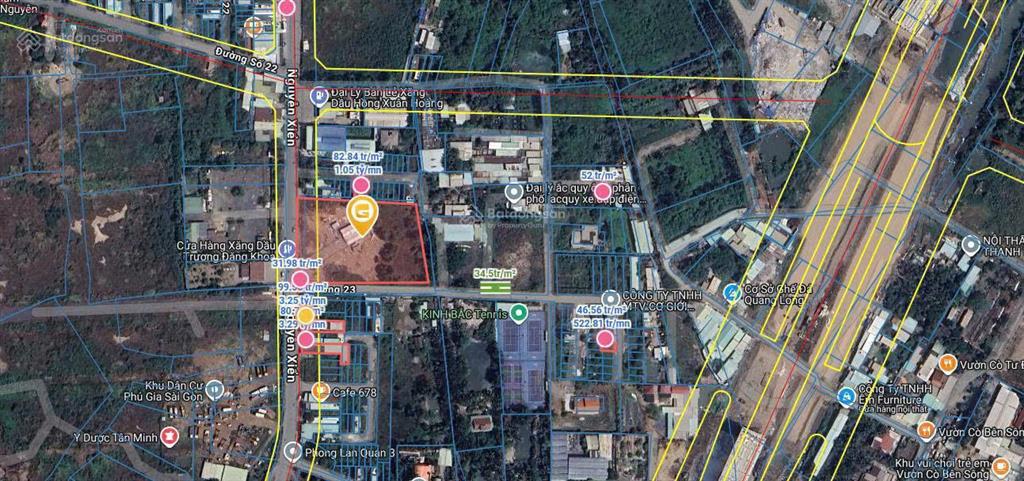 186 tỷ  góc 2 mặt tiền / nguyễn xiển + đường số 23  66x99m / 5.818m2  tiện mua làm dự án