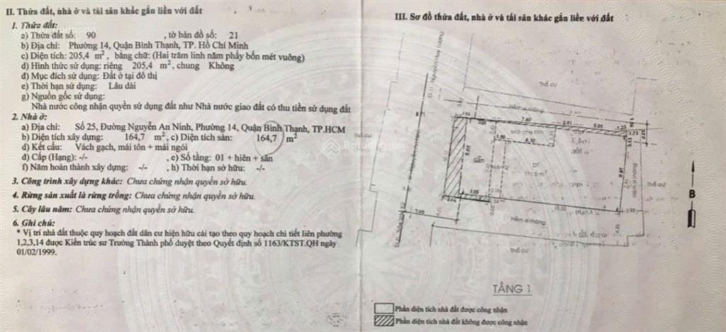 41.5 tỷ  bán nhà  4 mặt tiền  25 nguyễn an ninh  10x22m  205 m2 / cấp phép  hầm 7 tầng