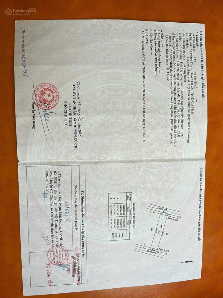 Mình cần bán đất tại phước thạnh, 1,15 tỷ, 135 m2, cách ql 22 chỉ 100m. đất ở giảm 200 triệu