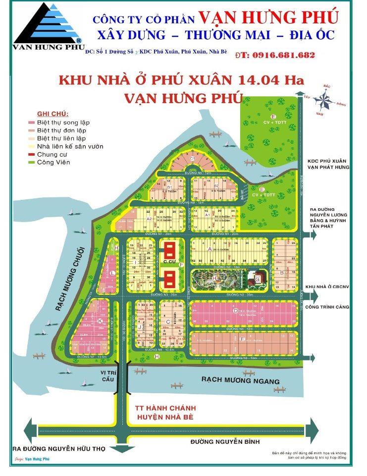 Bán gấp đất nền KDC Phú Xuân vạn Hưng Phú Giá 45tr/m 0916.681.682